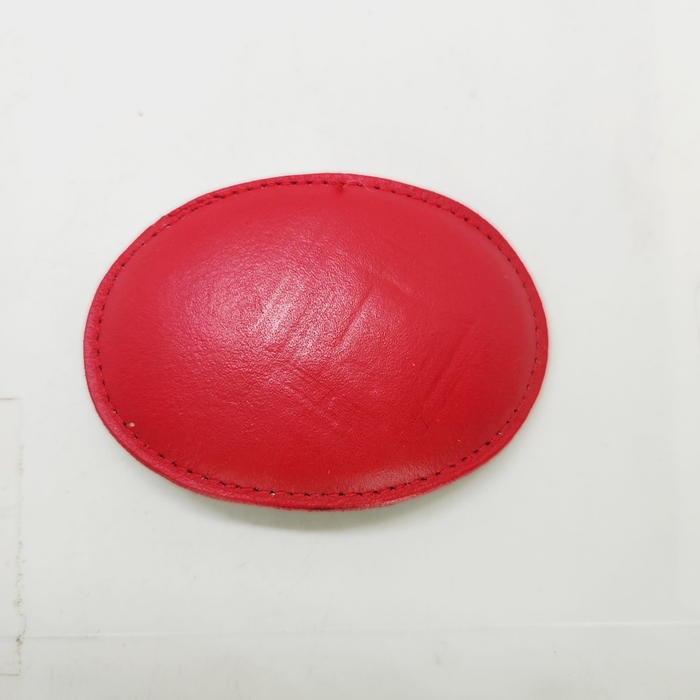 Vintage Oval Red Leather Wide Western Belt Buckle 80s 90s For 1.75"Belt Cowgirl